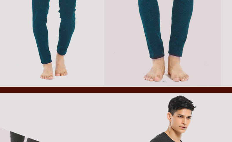 森鹅奢华德绒保暖裤男加绒秋裤修身加厚护膝护腰中老年薄款青少年