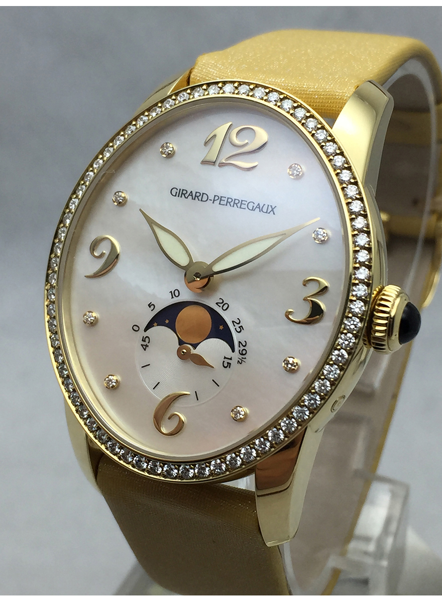 【95新】芝柏 18k黄金原钻 自动机械女表 80490d s453