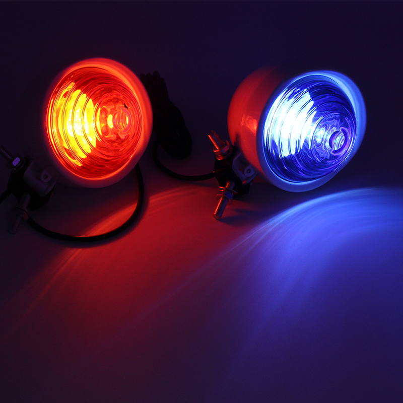 摩托车爆闪红蓝警灯治安巡逻摩托车爆闪灯前警灯12v警车巡逻车专用