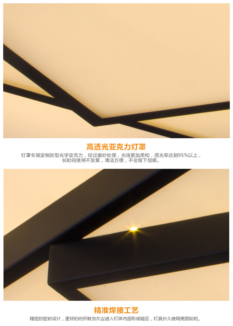 【仕邦】现代简约LED长正方形吸顶灯客厅卧室餐厅书房灯具大气创意个性温馨无极调光办公灯饰 40*40CM 白光LED20W