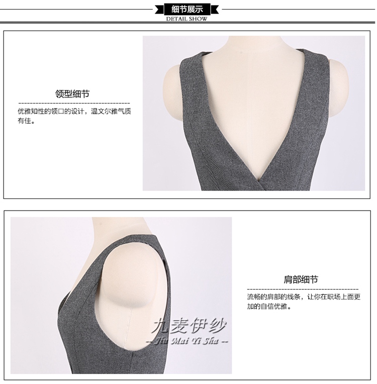 
                                        女士职业装马甲背心新款工装马夹韩版时尚小背心影楼制服美容师工作服酒店正装工衣不对称马甲女 单件蓝色马甲 XXXL                