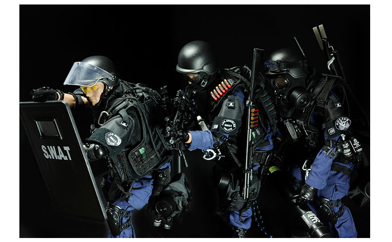 玩具男孩1/6兵人模型套装警察swat特种部队人偶 手办男军事礼物 攻击