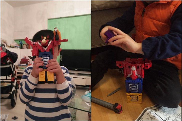 顾馨 百兽王创战纪变形合体金刚机器人动物数字方块战队套装机甲拼装