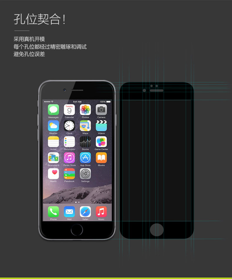 Benks 苹果6s钢化玻璃高清手机贴膜 适用于苹果6s/iPhone6s/6s Plus (0.3mm)钢化背膜-泡芙小姐【5.5英寸】