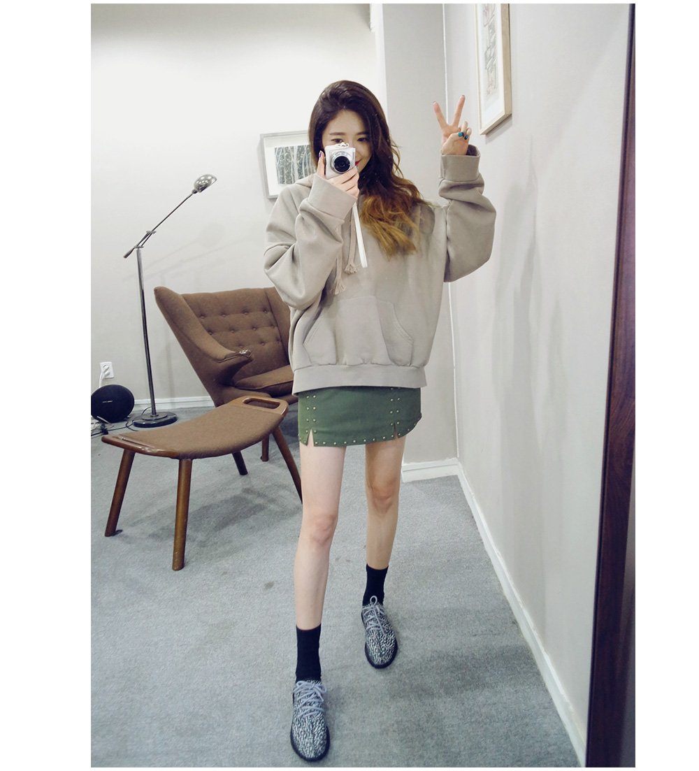 莎涵蒂2015秋冬女装新款欧美柳钉半身裙包臀裙打底裙 墨绿色 M