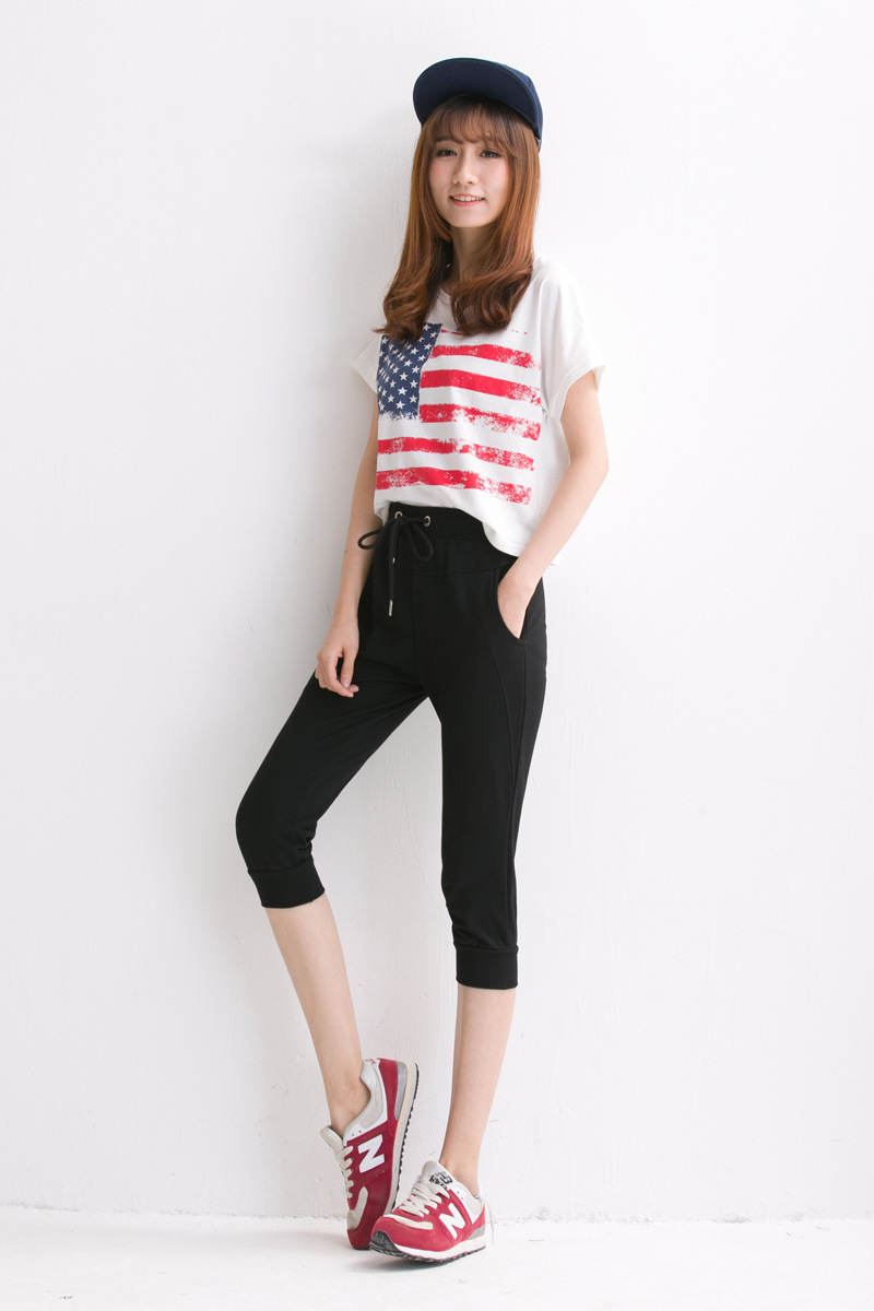 哥姿秀2016夏装女裤新款休闲七分裤女小脚女裤韩版宽松女式休闲裤