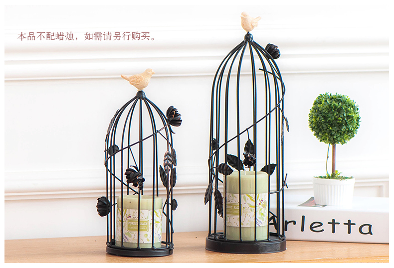 
                                        优贝家 复古鸟笼欧式烛台 浪漫烛光晚餐铁艺摆件蜡烛架座创意婚庆马风灯 夏洛克烛台(大号)                