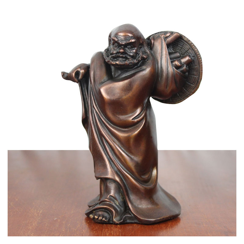 宇卓铜器 黄铜十八罗汉 工艺品摆件单纯铜十八罗汉佛像 紫铜色十八