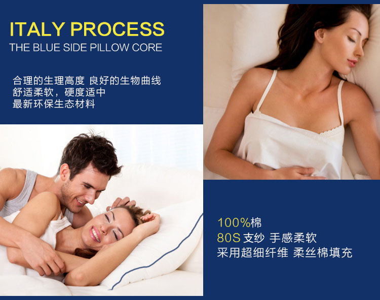 
                                        滋木（ZIME）家纺枕头 纤维棉长方形全棉面料单人中低款枕芯                