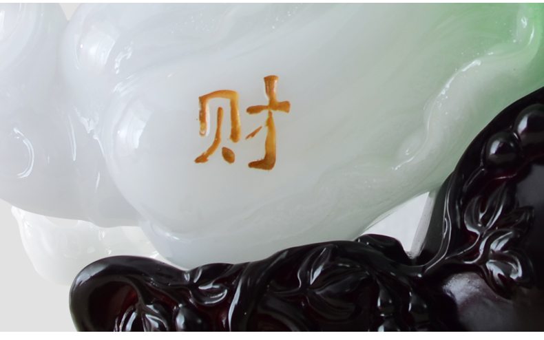 
                                        慕格 玉白菜摆件家居装饰品摆设大号客厅工艺品开业礼品 中号百财如意(27*16*24cm) 百财摆件                