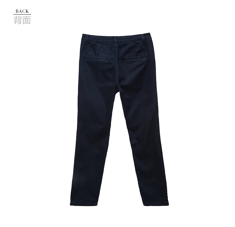 Basic House/百家好流行新款热裤衣纯色韩版牛仔裤HODP721E 黑色/BK 160/64A/M