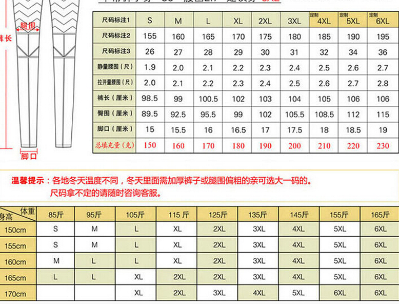 翔戈红优质时尚2016新款加厚外穿羽绒棉裤显瘦高腰打底裤保暖羽绒棉裤 黑色 L