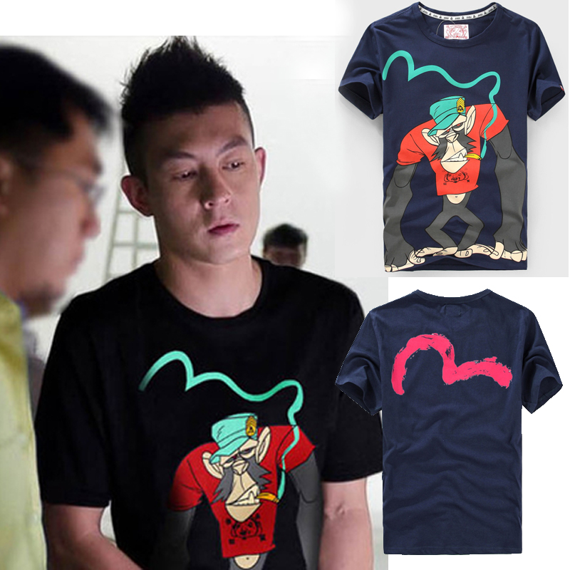 香港it新春新款 陈冠希潮牌 大m暴力大猩猩 男女修身大码短袖t恤 白色