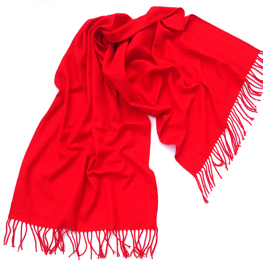 岚诗妮薇中国红围巾定制logo公司活动年会红色围巾印制刺绣大红围巾