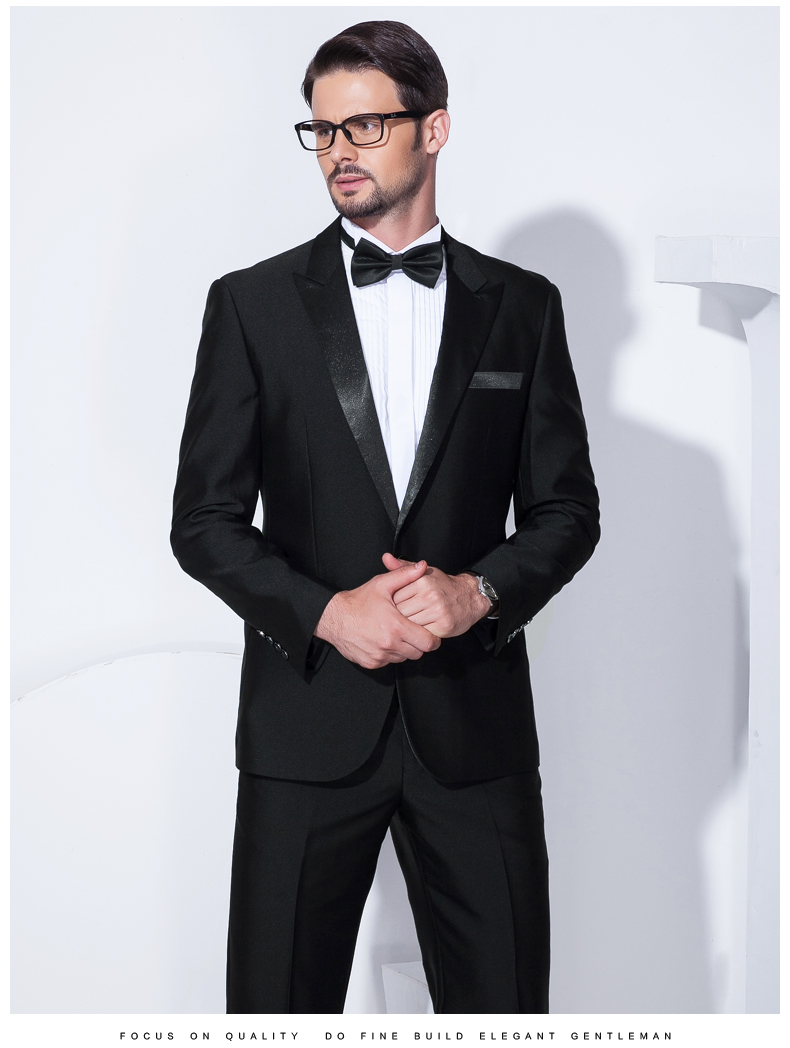埃菲杰尼礼服男西服套装新郎结婚修身西装婚礼宴会主持演出男士晚礼服