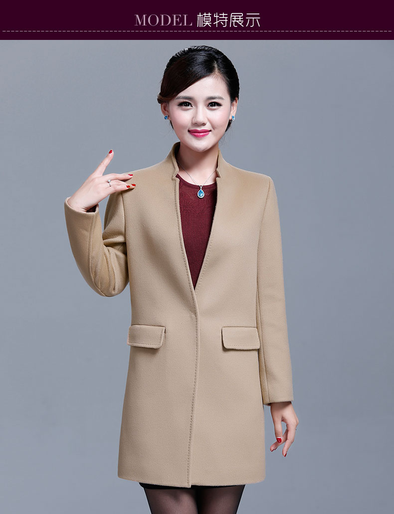 FAVMARTHA/法玛莎中长款羊绒大衣气质优雅女装22 驼色 L