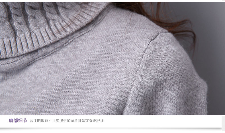 凯蕾娜 针织衫女春季新款修身套头高领毛衣女装C108 浅咖 均码