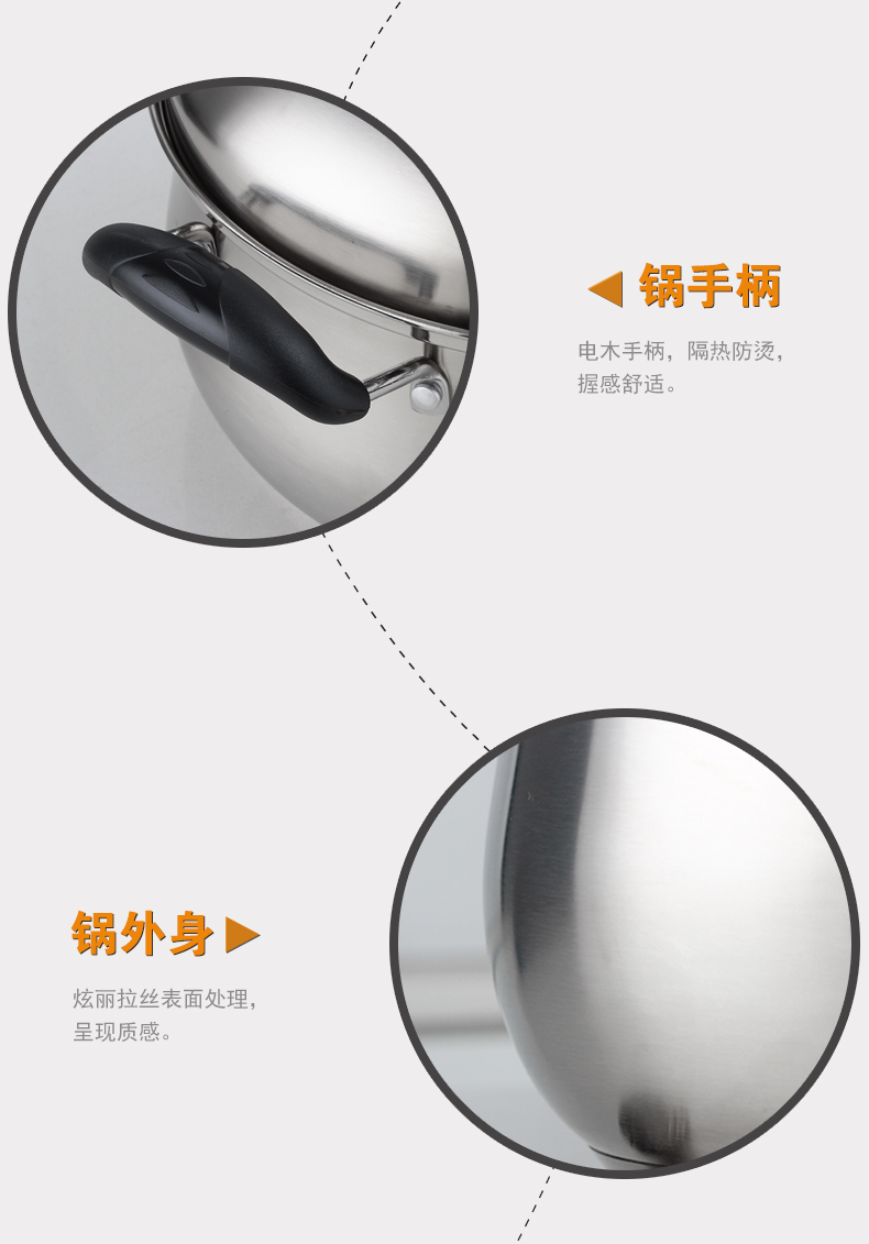 创壹不锈钢蒸锅三层多层复底汤锅炖锅燃气电磁炉通用锅具蒸笼 28cm蒸汽锅无涂层不粘锅 28cm