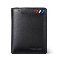 BOSTANTEN Men's Genuine Leather Business Short Wallet Multi-functional Money Clip Vertical Casual Contrast Color Zipper Student Card Holder Men 1