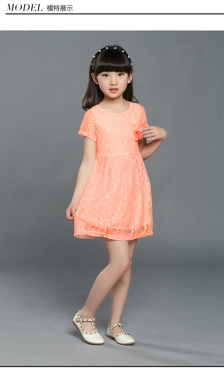 呷猪猪童装 女童连衣裙2016新款韩版儿童夏装 中大童女装公主长裙子小