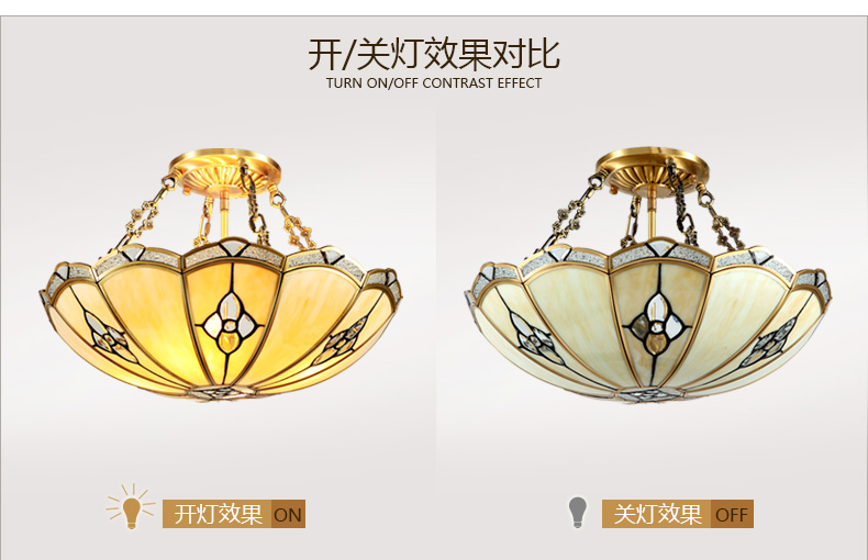 月影凯顿 高贵温馨欧式卧室灯简约书房灯美式全铜半吸顶灯个性雕花造型灯饰 4灯-直径45cm-高45cm