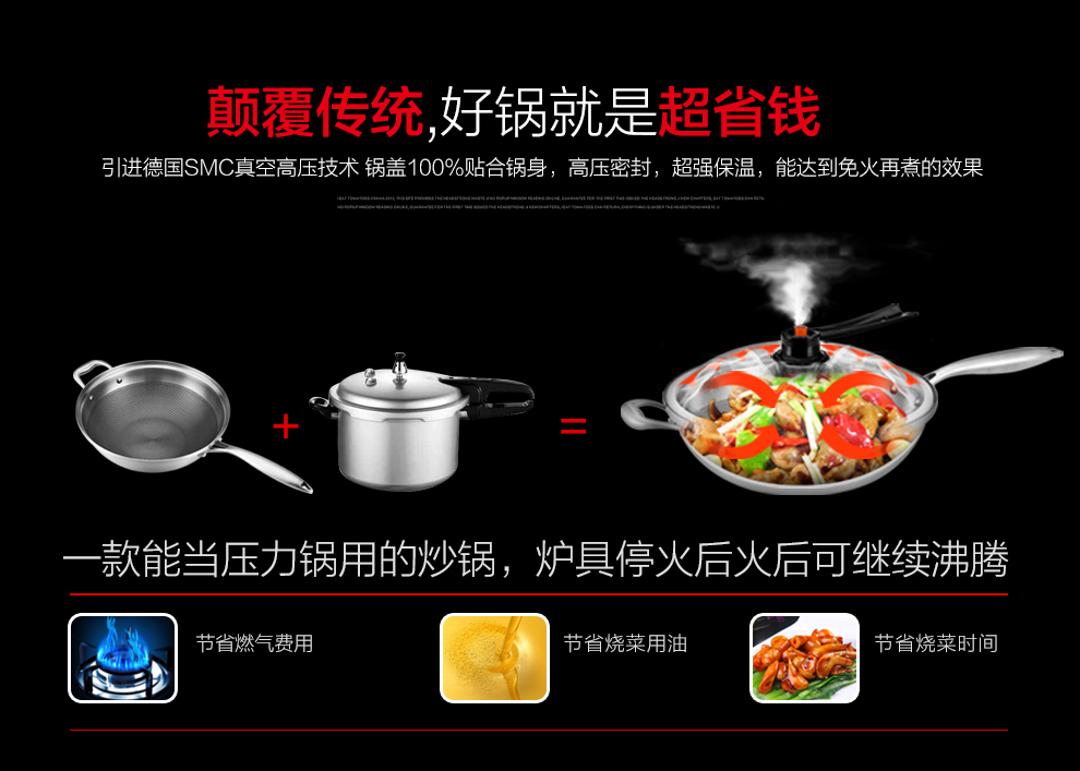 泰朗仕德国工艺不锈钢炒锅健康低压节能养生锅无涂层炒锅不粘锅无油烟锅炒菜锅具电磁炉通用不沾锅 A款 德国FS鱼鳞仿生工艺