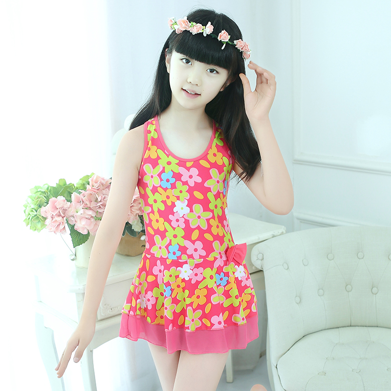 皎流女生女娃女宝宝小学生游泳衣泳装女大童分体女娃女孩子游泳衣少女