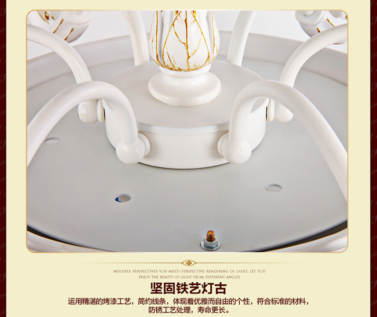 华艺灯饰 欧式吊灯 客厅餐厅卧室书房田园简约灯具 艾克诗顿 CH0064 6+3头