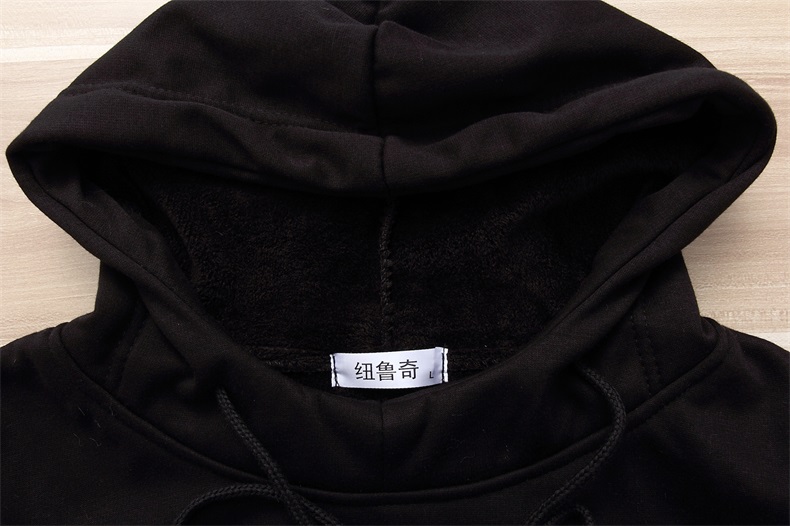 纽鲁奇长袖卫衣女2015秋冬新品韩版休闲运动修身连帽打底衫t恤女中长款 t047加绒 L