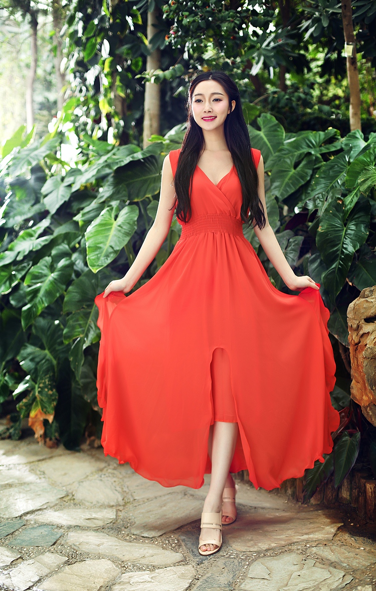 古妆红色拖地长裙子美女_美女拖地长裙_长裙子拖地美女