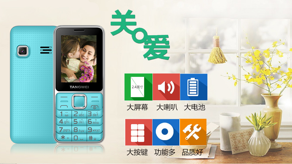 唐为（TANGWEI）TW91 GSM联通/移动 （双卡双待）老人手机 金色