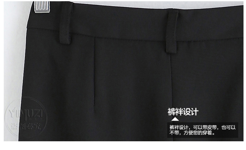 伊木子2016春款收腰西裤女直筒提臀职业女裤正装裤OL通勤女士裤子613 黑色--有裤绊款 XL