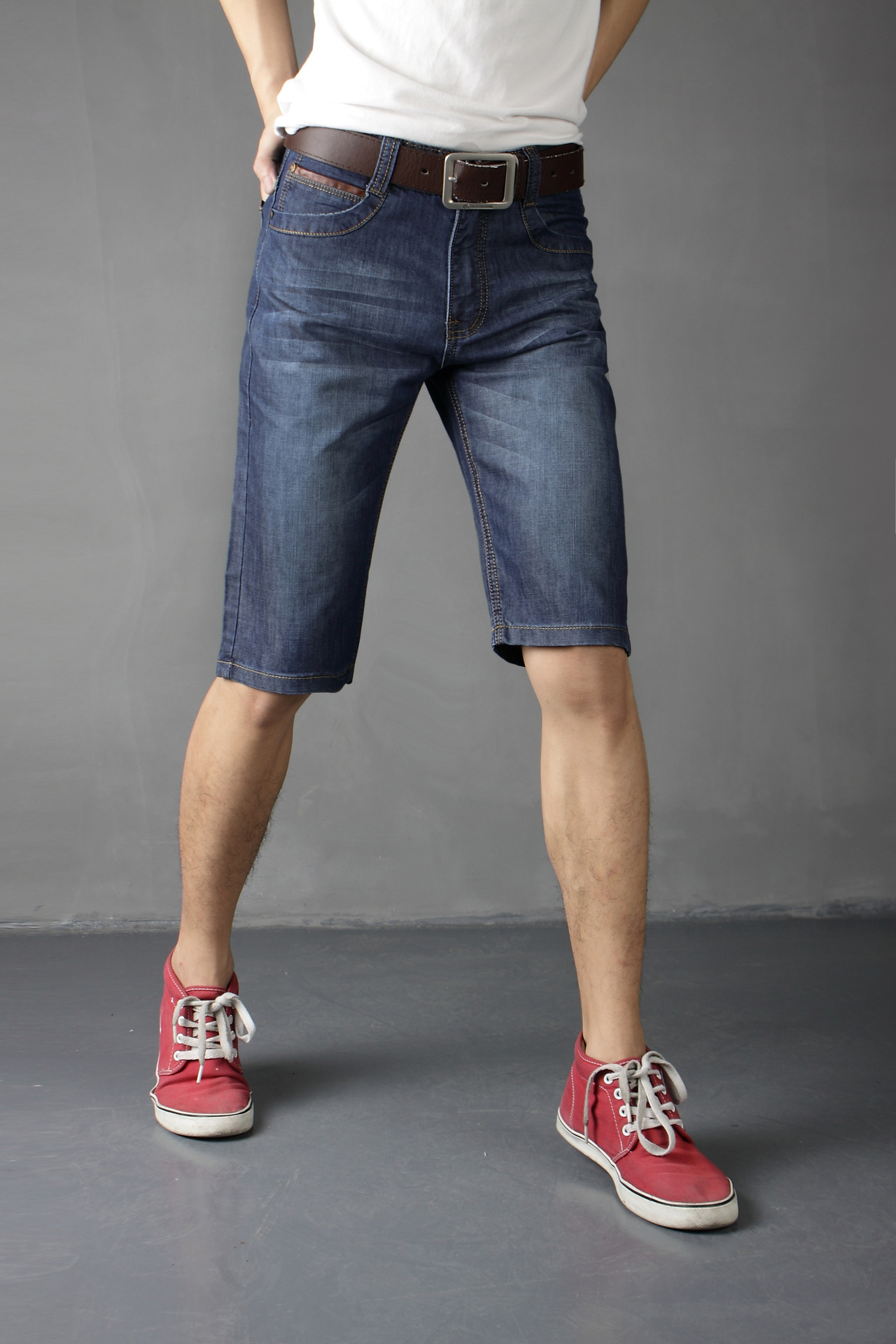 2016男装夏款新品男士五分裤 韩版牛仔中裤男青年牛仔裤 浅蓝 30