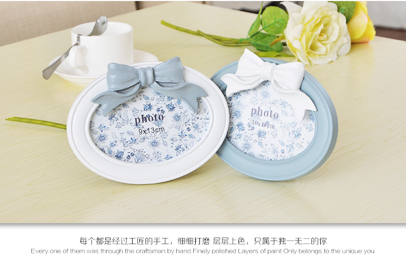 梦雅莉 韩式树脂创意婚纱照相框相片架摆台7寸56寸8寸10寸A412寸16寸20寸 3.5寸心形灰色 灰姑娘韩式蝴蝶结相框