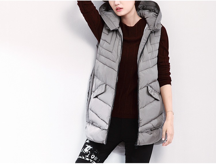 DKCHENPiN2015冬季新款连帽马甲女保暖棉马夹 黑 XL