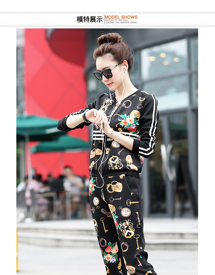 布咪朵2015秋季新款韩版卫衣时尚休闲运动服套装137# 钥匙印花. L建议体重101-109斤.