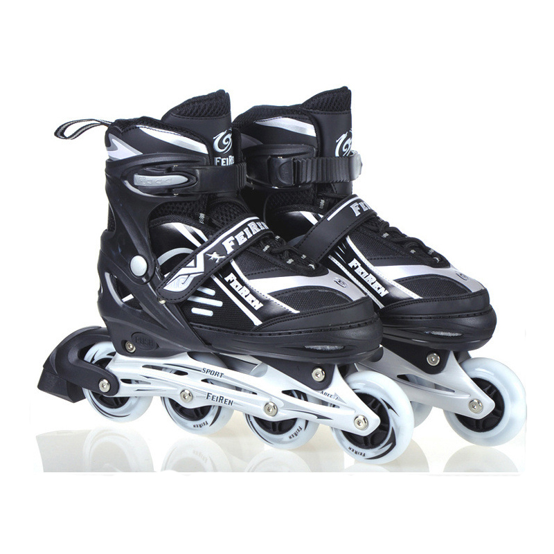 轮滑滑板溜冰鞋轮滑鞋旱冰鞋直排单排可调成年人轮滑滑板轮滑滑板 浅