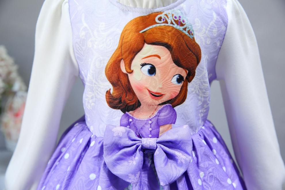 小公主苏菲亚公主裙女童春秋装儿童连衣裙索菲亚裙子紫色 冬款紫色