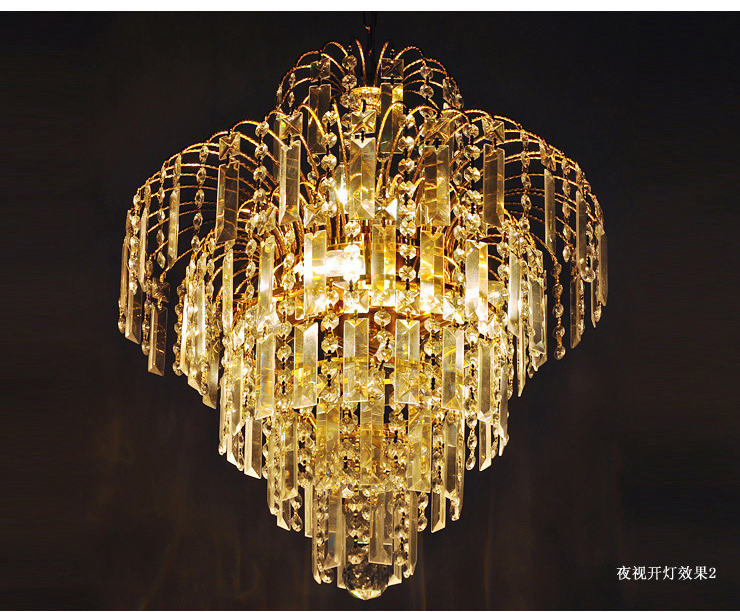 蒙特丽 金黄色水晶吸顶灯5052-420 大型豪华客厅灯卧室灯餐厅灯具 金树银花(B) 420mm