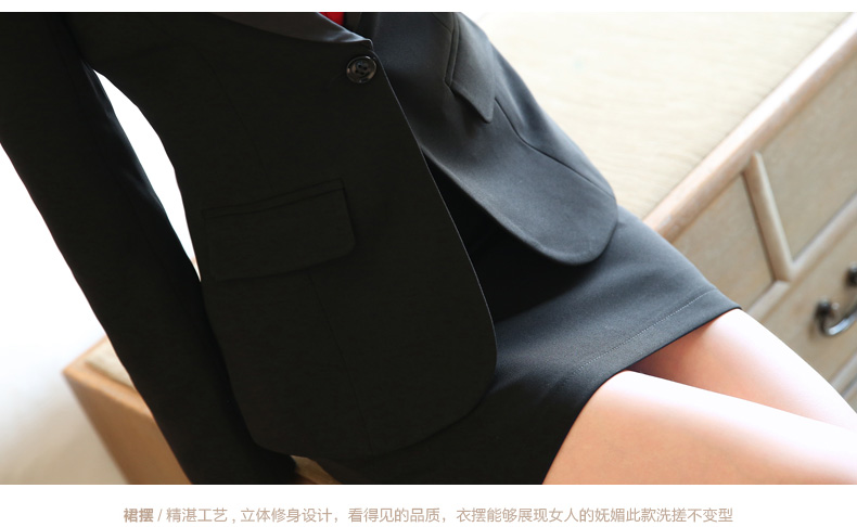 歌斯美2015秋职业装女装套装修身女士正装OL工作服长袖西装套裤工装 红色西装 M