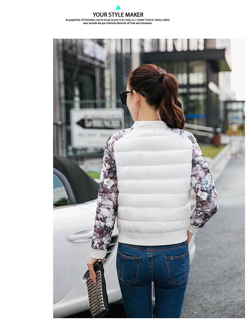 巧菲猫薄外套2016秋冬新款修身加绒加厚棒球服短外套女QMF410 桔红 L