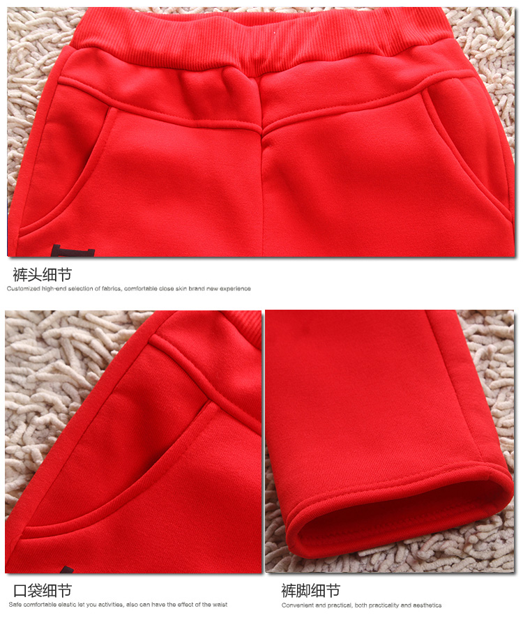 斯姿 2015新款秋冬季韩版卫衣运动服棒球女三件套时尚休闲套装 优雅红 L