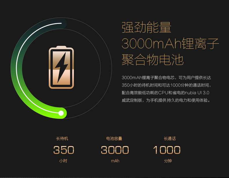 中兴威武3尊享版 全网通 4G 智能 手机 (16G ROM)* (香槟金) 标配版