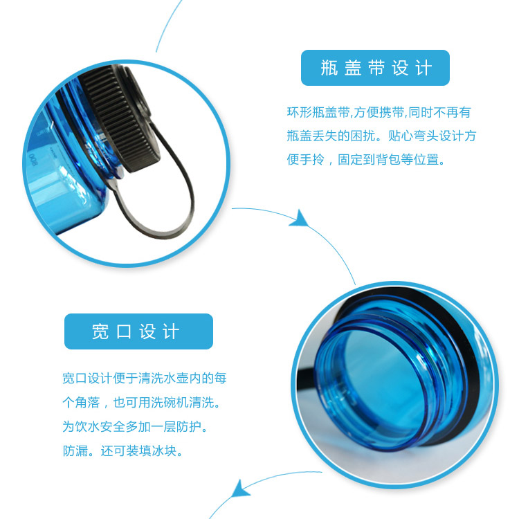 
                                                            美国进口乐基因 户外运动水壶防漏水杯1000ml 大容量便携杯登山壶太空杯情侣杯旅行水杯 男女杯子 嫩绿色                