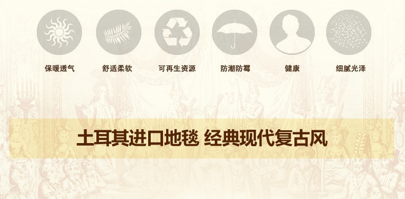 港龙地毯土耳其进口客厅地毯卧室地垫手工剪花 法斯特331C 200cm*300cm