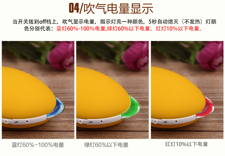 
                                        一米青品 马卡龙USB暖手宝充电可爱迷你幸运石暖怀宝电暖宝电热宝暖脚暖水袋暖宝宝热水袋防爆 暖心鸟-粉色                