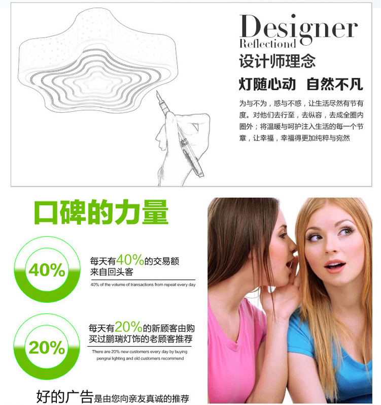
                                        鹏瑞 客厅灯吸顶灯创意简约现代书房灯卧室灯具灯饰 海星 红色 吸顶灯                