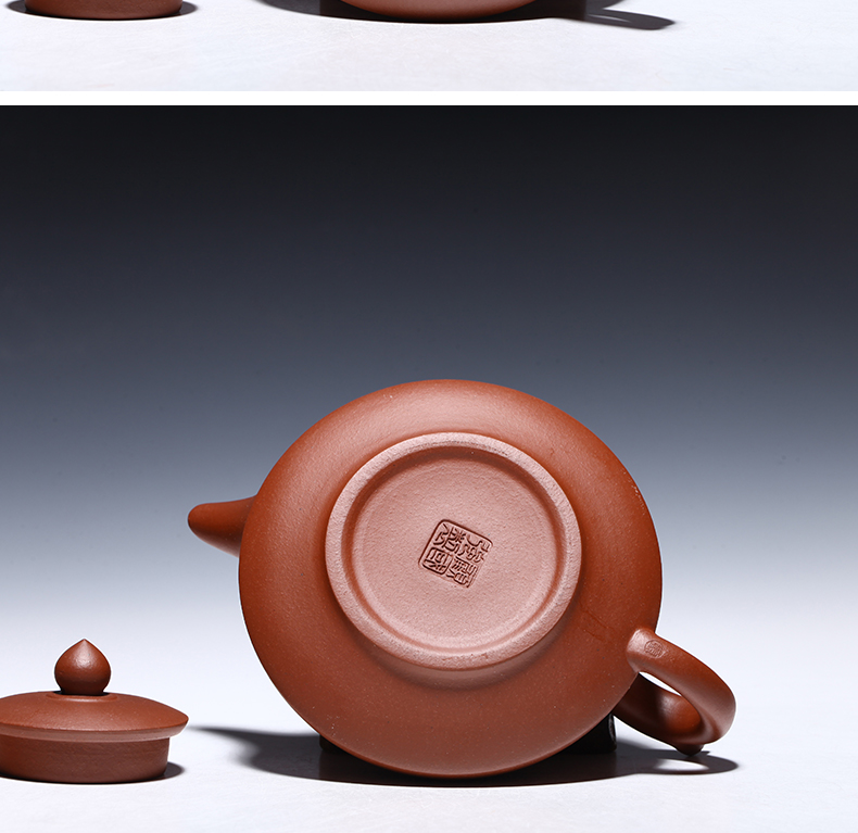 古往今来 紫砂壶 宜兴纯全手工紫砂泡茶茶壶 清水泥半月套装 顾国强制