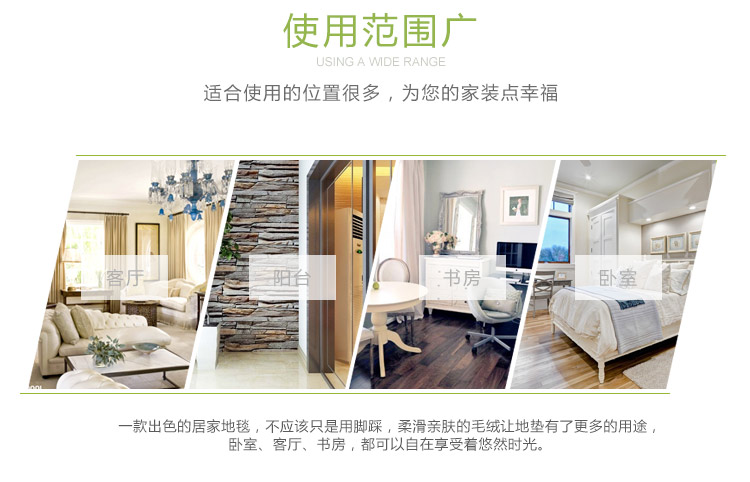 美丝纺 客厅地毯茶几防滑垫 大地毯块地垫卧室满铺床边毯 多尼尔地毯029系列 红色 70*140cm