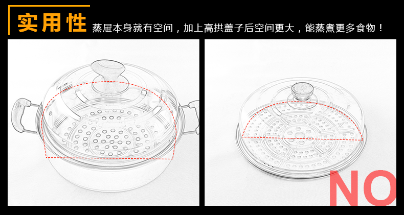 
                                        
                                        海科特28cm不锈钢大蒸锅三层二层多层汤蒸锅电磁炉通用 厨乐三层28CM                